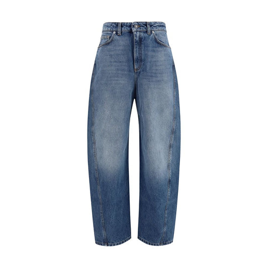 Jeans by Givenchy for women in cotton denim blue & signature features a refined silhouette with a refined relaxed-fit & oversized, defined by a and a refined long for a refined finish.