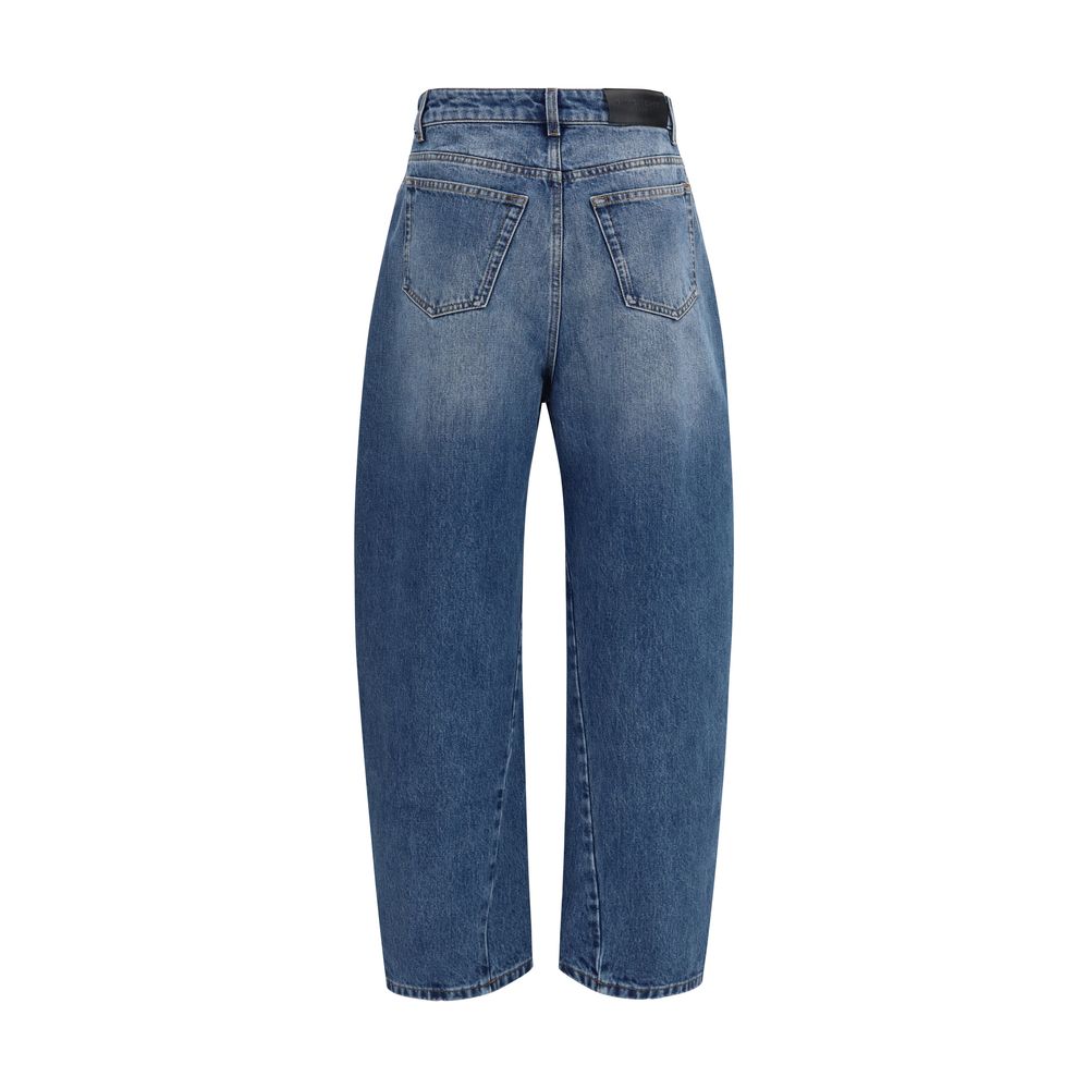 Jeans by Givenchy for women in cotton denim blue & signature presents a refined pantology silhouette, artfully defined by a refined pantology relaxed-fit & oversized, long, and a sophisticated .