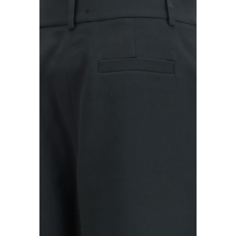 Casual Pants by Giorgio Armani for women in silk black presents a refined pantology silhouette, artfully defined by a refined pantology straight, wide & oversized, long, and a sophisticated high rise.