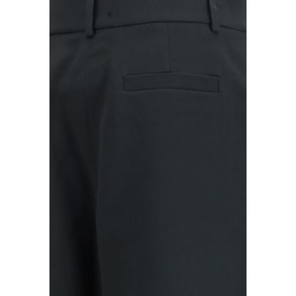 Casual Pants by Giorgio Armani for women in silk black presents a refined pantology silhouette, artfully defined by a refined pantology straight, wide & oversized, long, and a sophisticated high rise.