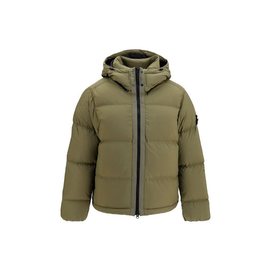 Hooded Puffer Jacket by Stone Island for men in cordura & nylon bicolour features an contemporary silhouette, showcasing a sophisticated hooded neckline and contemporary pockets, hooded & insulated for a truly refined look.
