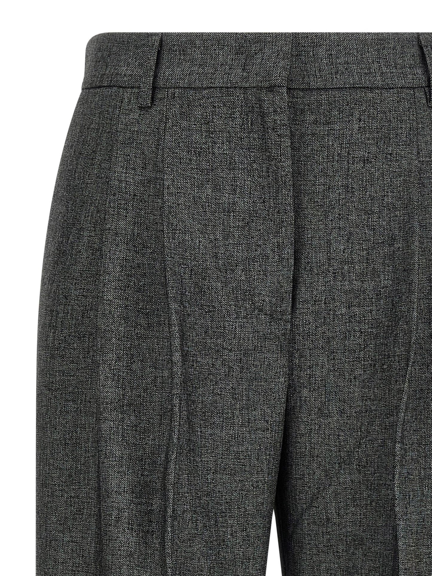Trousers by The Andamane for women in stretch viscose polyester gray features a tailored silhouette with a tailored wide, defined by its long and a sophisticated high rise.