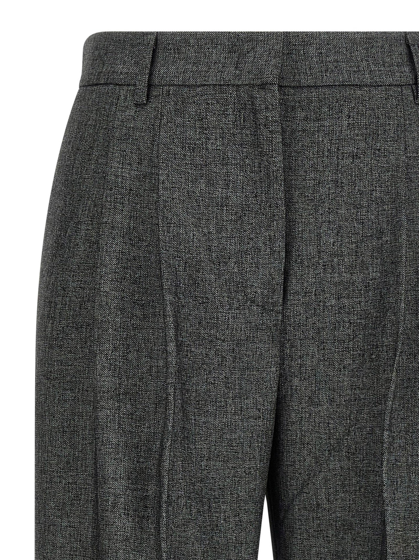 Trousers by The Andamane for women in stretch viscose polyester gray features a tailored silhouette with a tailored wide, defined by its long and a sophisticated high rise.