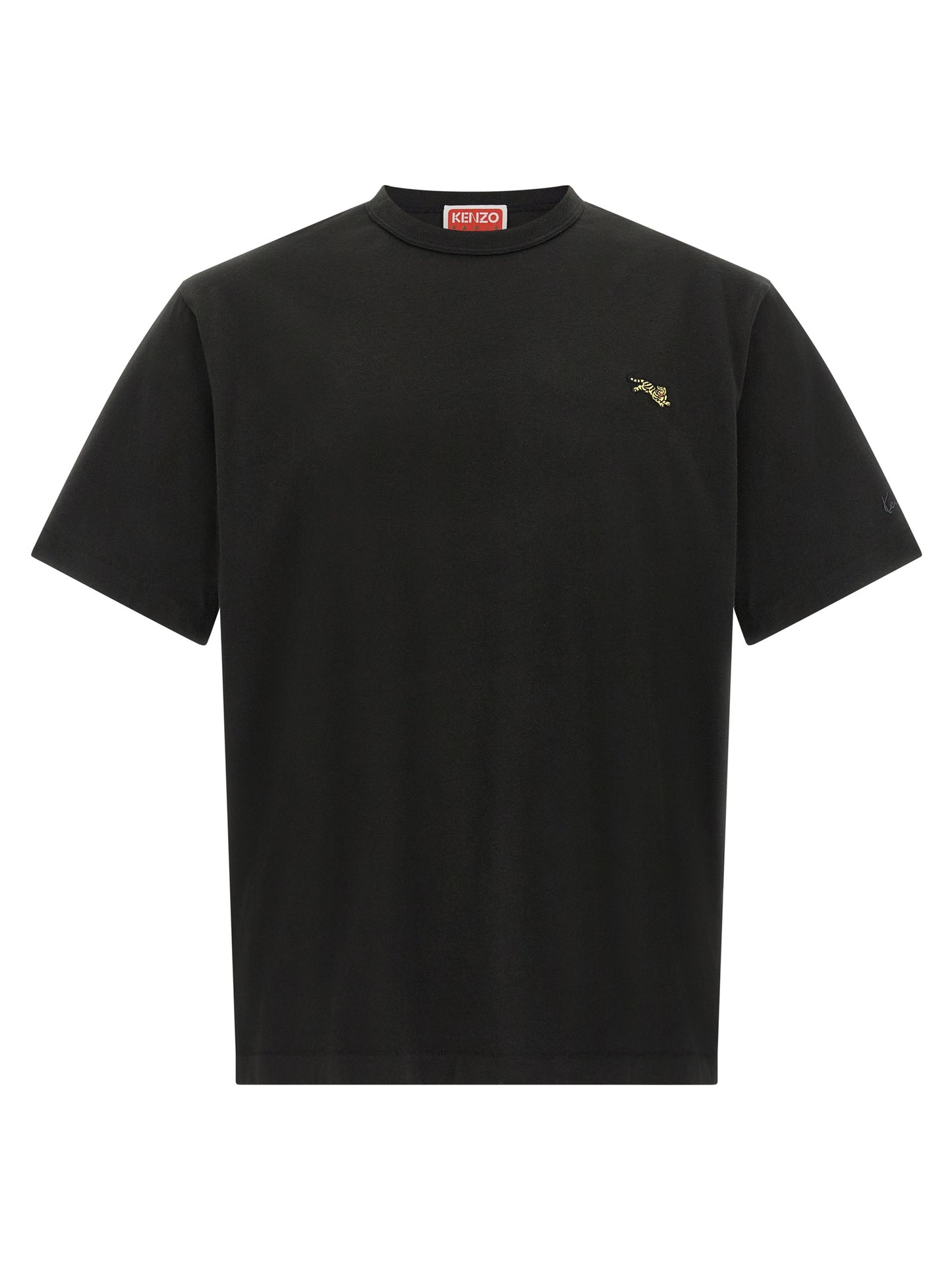 T-Shirt by Kenzo for men in cotton black, gold & signature showcases a unassuming silhouette, artfully detailed with a refined and unassuming for a sophisticated, contemporary look.