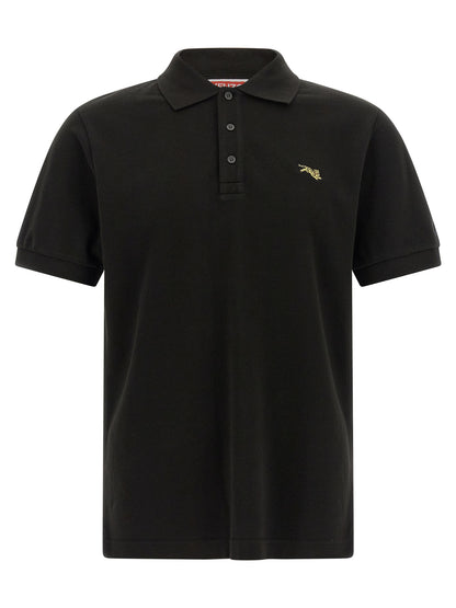 Polo Shirt by Kenzo for men in cotton black & gold presents a sleek silhouette, featuring a refined and for a sleek finish.