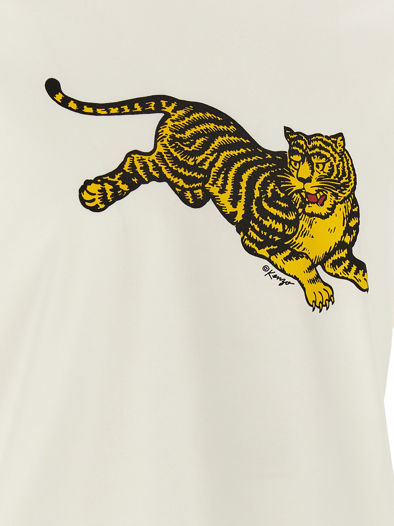 T-Shirt by Kenzo for men in cotton black, white & yellow showcases a unassuming silhouette, artfully detailed with a refined and unassuming for a sophisticated, contemporary look.