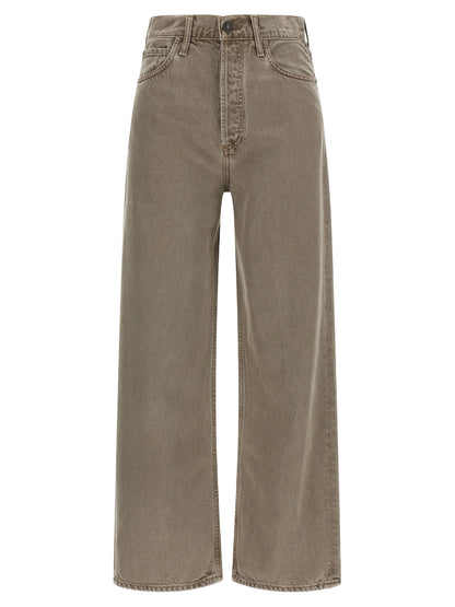 Jeans by Agolde for women in lyocell & denim cotton brown features an refined tailoring silhouette, showcasing a premium relaxed-fit & wide with a high rise and long cut for a refined tailoring look.