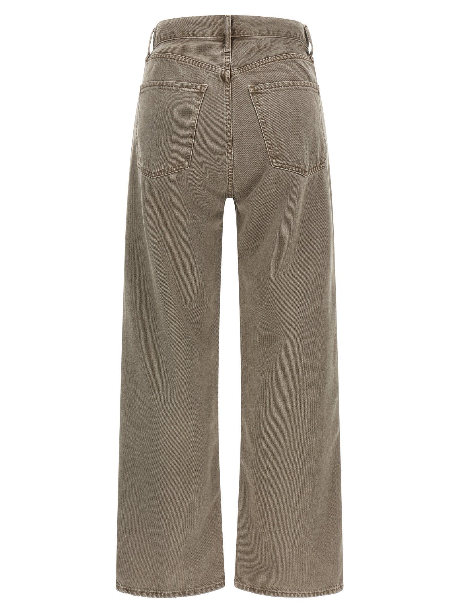 Jeans by Agolde for women in lyocell & denim cotton brown features an sartorial relaxed-fit & wide and long with a high rise cut for a sartorial finish.