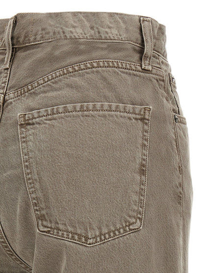 Jeans by Agolde for women in lyocell & denim cotton brown features a refined silhouette with a refined relaxed-fit & wide, defined by a high rise and a refined long for a refined finish.