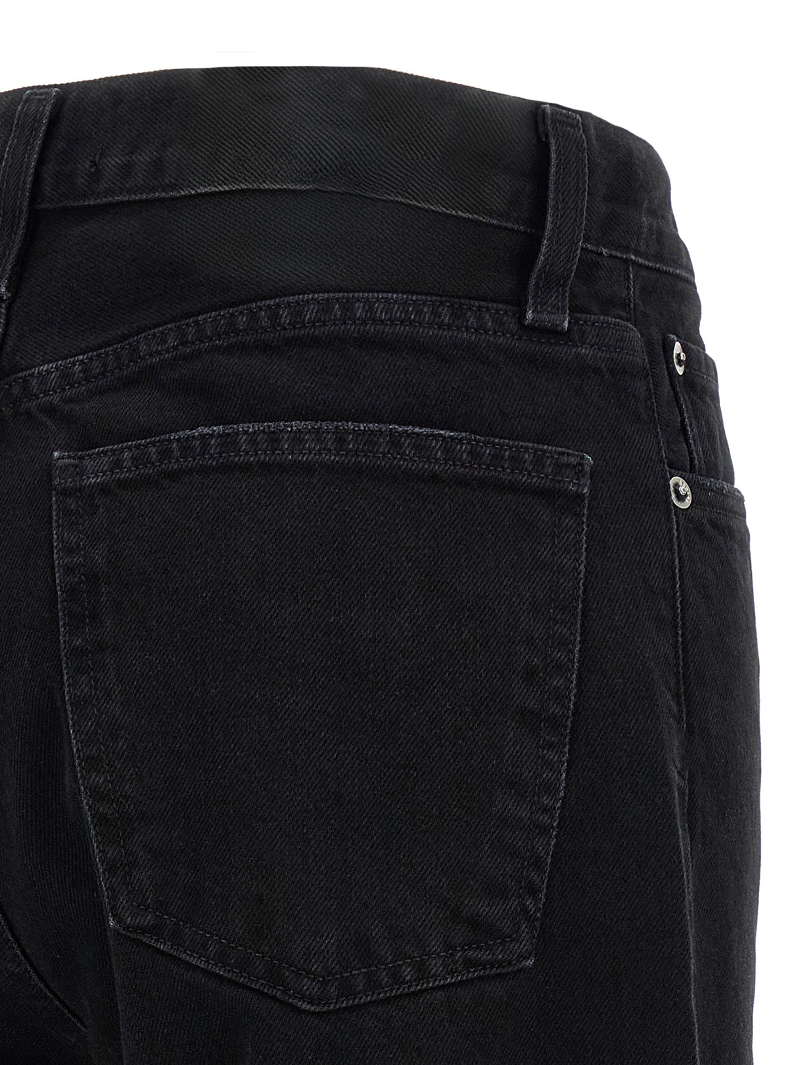 Jeans by Agolde for women in denim cotton black & silver features a polished silhouette with a polished relaxed-fit, reaching a polished long and finished with a polished .