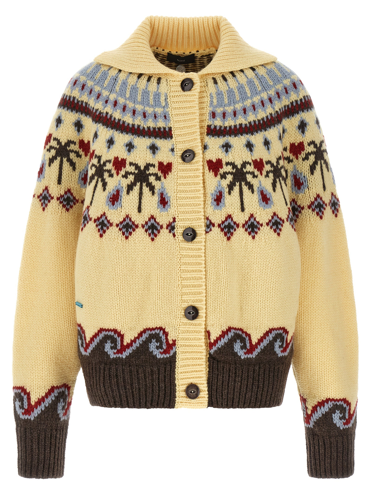 Cardigan by Alanui for women in virgin wool multicolor, patterned & jacquard showcases a luxurious silhouette, meticulously detailed with a sophisticated and for a refined finish.