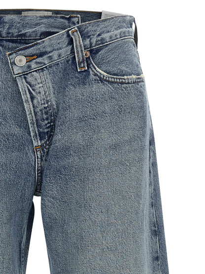 Jeans by Agolde for women in lyocell & denim cotton blue & indigo features a refined silhouette with a refined relaxed-fit & wide, defined by a and a refined long for a refined finish.