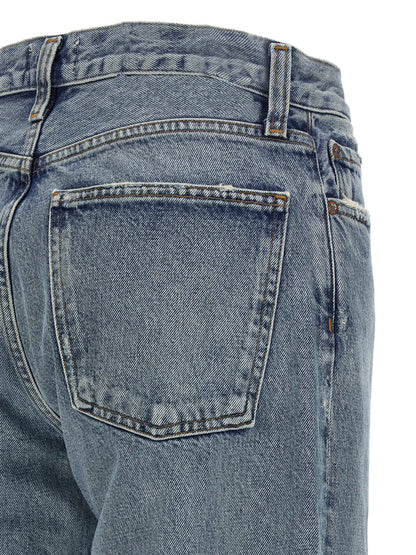 Jeans by Agolde for women in lyocell & denim cotton blue & indigo features an refined tailoring silhouette, showcasing a premium relaxed-fit & wide with a and long cut for a refined tailoring look.