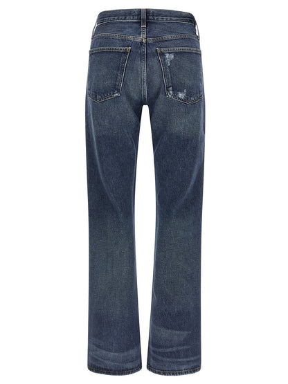 Jeans by Agolde for women in denim cotton blue & indigo features an sophisticated mid rise and flared & bootcut with a precise long, creating a sophisticated and sophisticated silhouette.