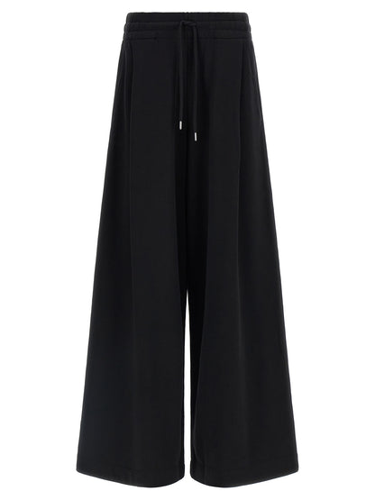 Activewear Pants by Dries Van Noten for women in cotton black & silver features an versatile silhouette, integrating performance-ready with a versatile athletic & flared, long, and .