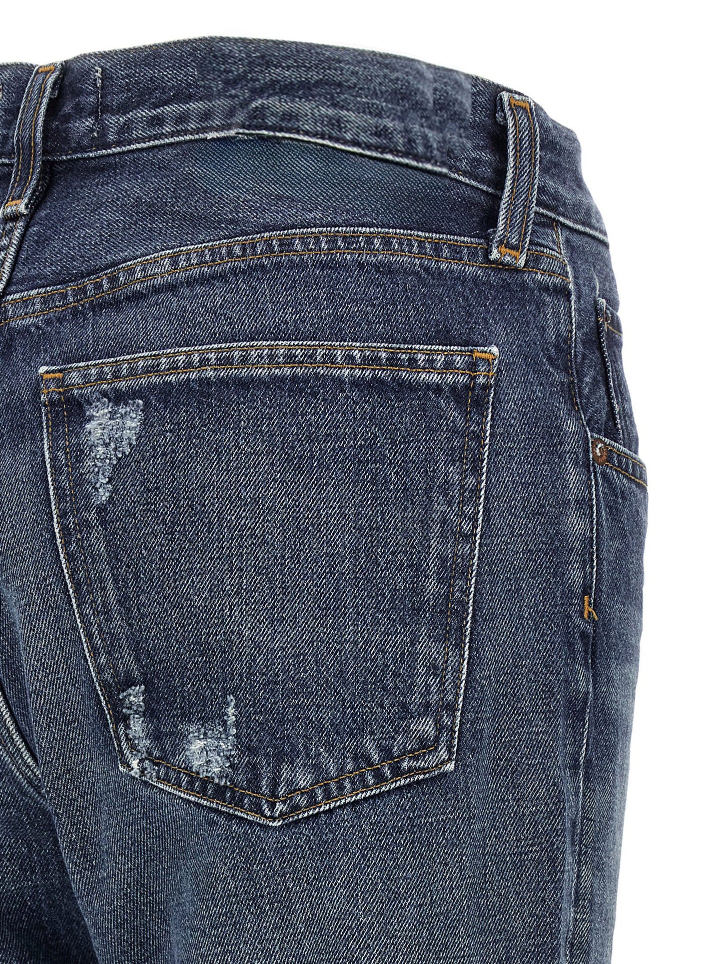 Jeans by Agolde for women in denim cotton blue & indigo features an sartorial flared & bootcut and long with a mid rise cut for a sartorial finish.