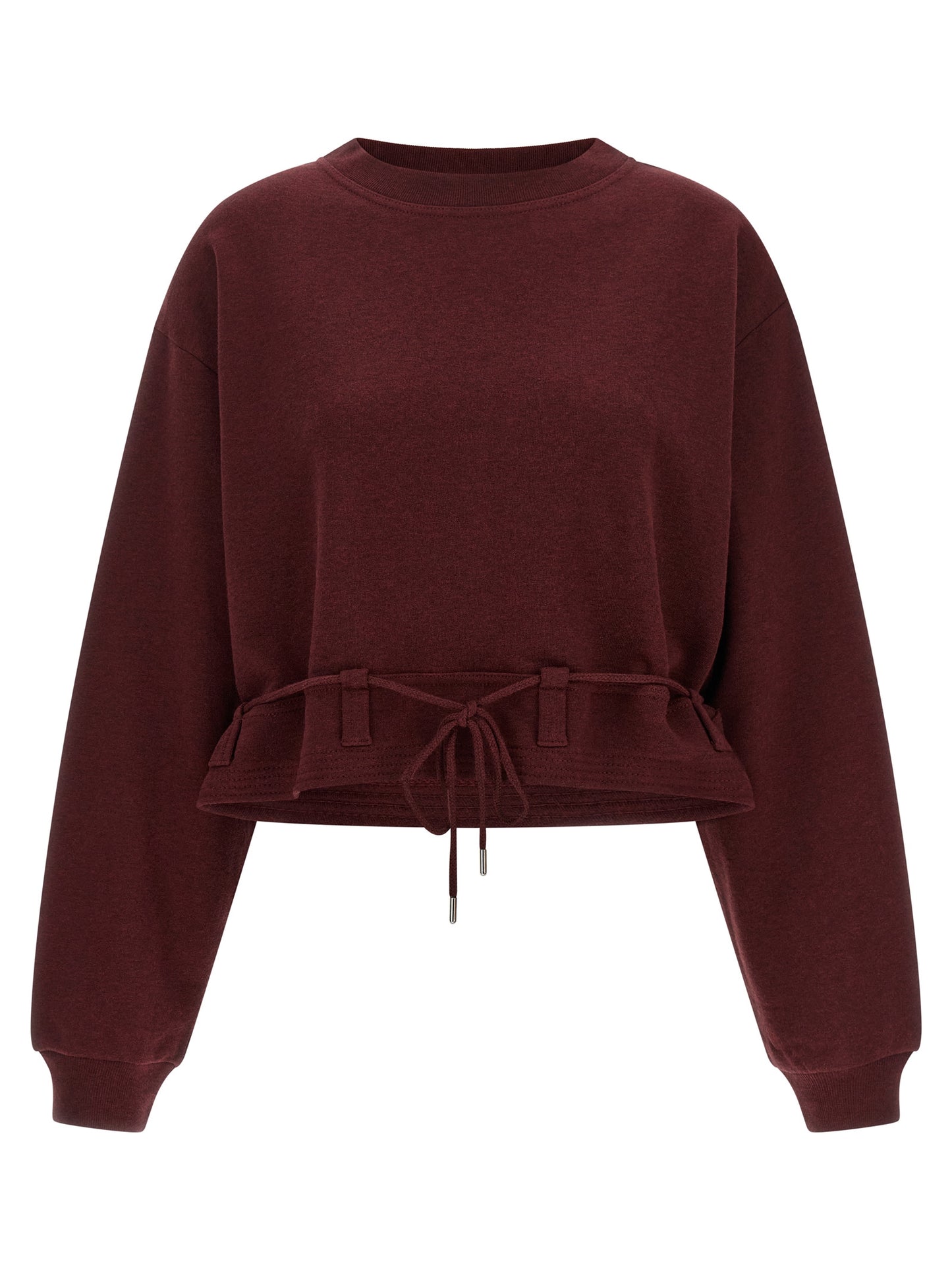 Activewear Sweatshirt by Dries Van Noten for women in cotton bordeaux presents a dynamic silhouette, featuring a dynamic and detailed with functional .