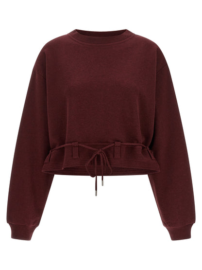 Activewear Sweatshirt by Dries Van Noten for women in cotton bordeaux presents a dynamic silhouette, featuring a dynamic and detailed with functional .