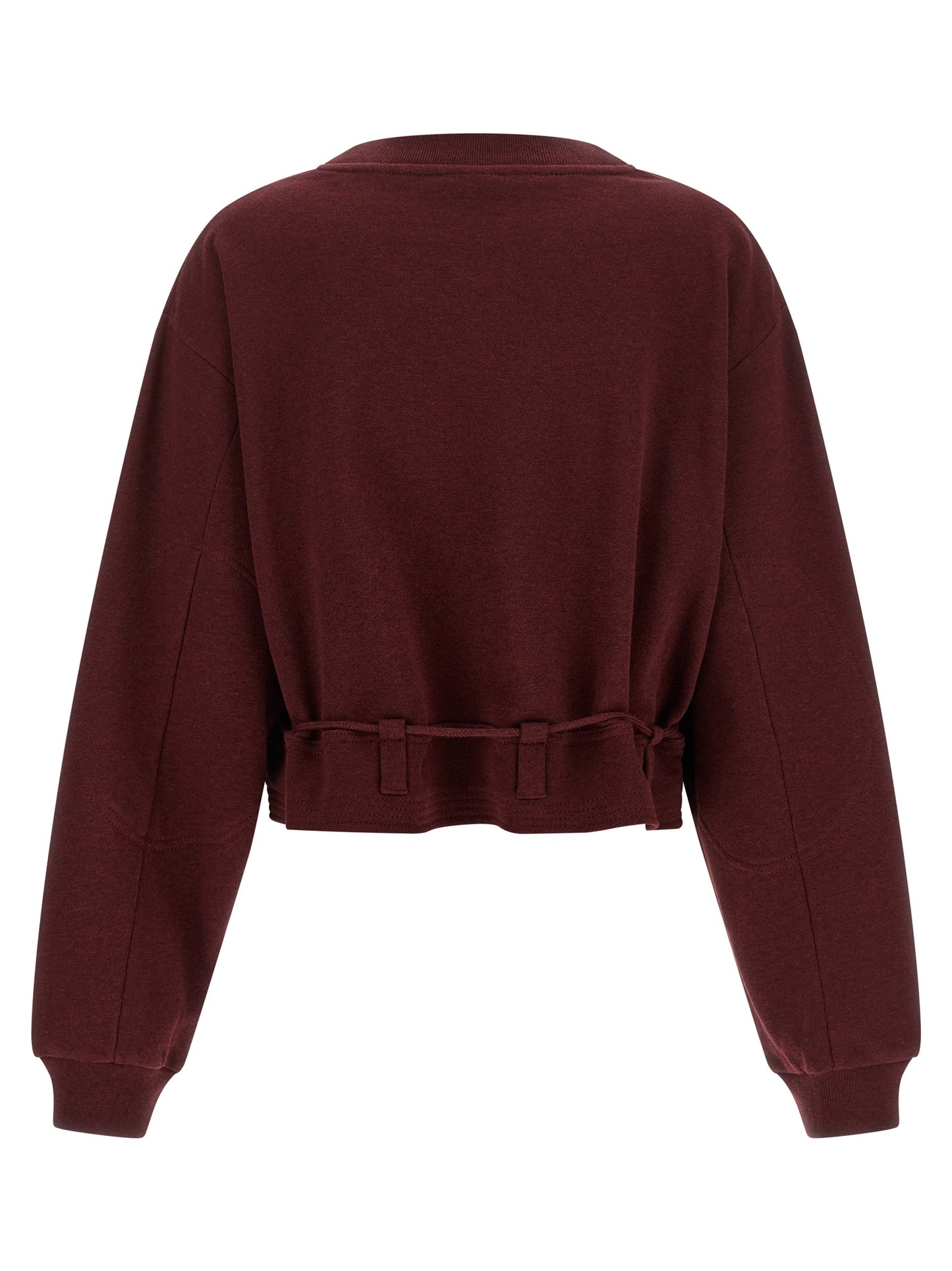 Activewear Sweatshirt by Dries Van Noten for women in cotton bordeaux presents a dynamic silhouette, featuring a dynamic and detailed with functional .