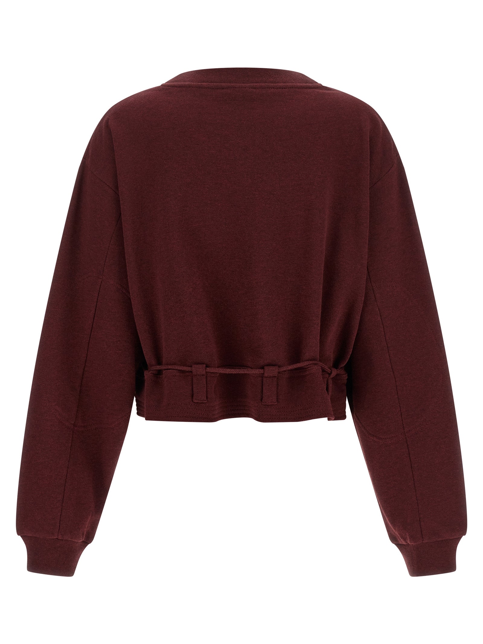Activewear Sweatshirt by Dries Van Noten for women in cotton bordeaux presents a dynamic silhouette, featuring a dynamic and detailed with functional .
