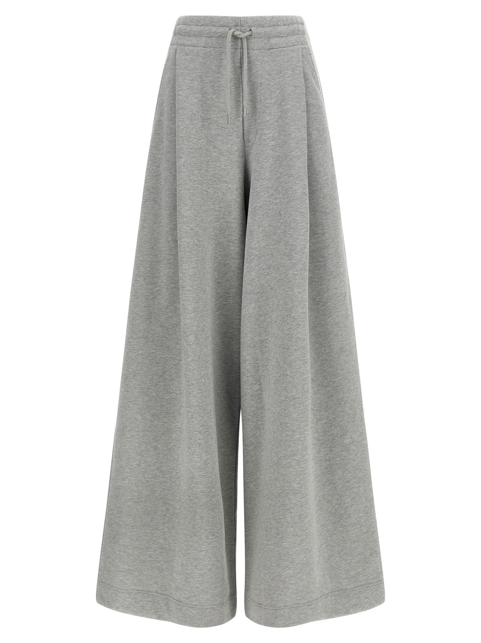 Casual Pants by Dries Van Noten for women in cotton gray & silver presents a refined pantology silhouette, artfully defined by a refined pantology wide, long, and a sophisticated mid rise.