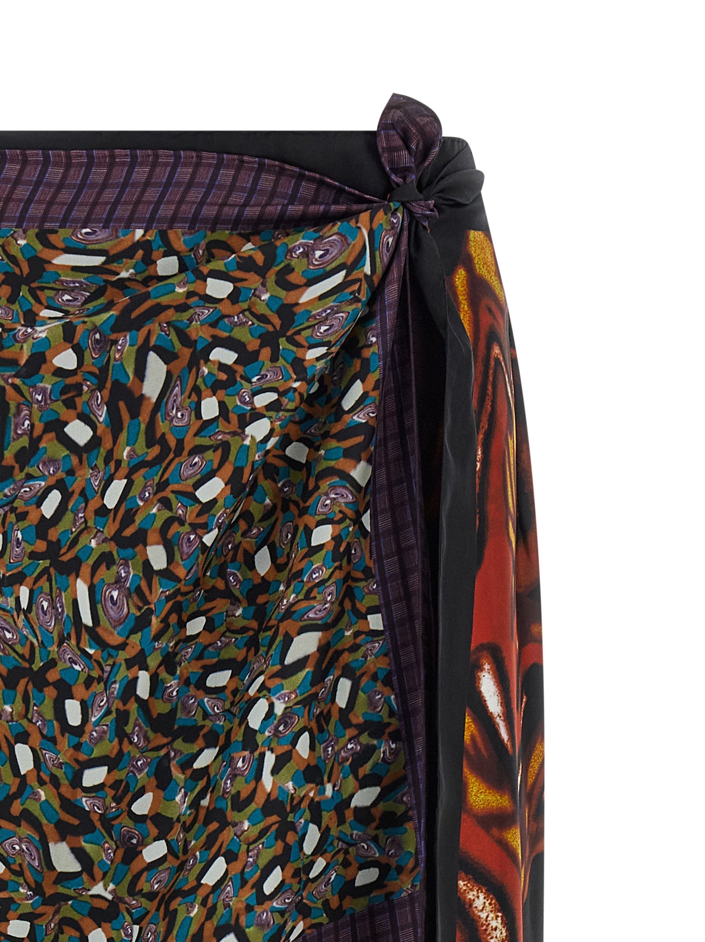 Dries Van Noten Multicolor Silk Midi Skirt