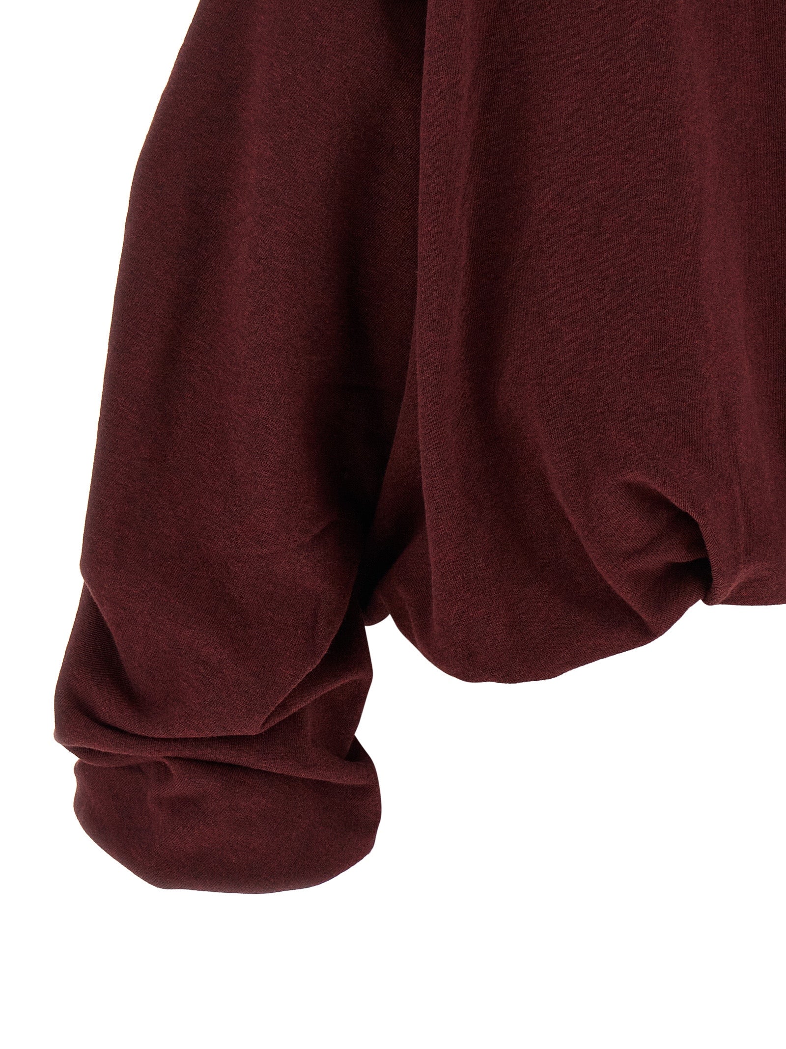 Sweatshirt Hoodie by Dries Van Noten for women in cotton bordeaux & silver features an dramatic silhouette, showcasing a sophisticated and dramatic for a refined, modern aesthetic.