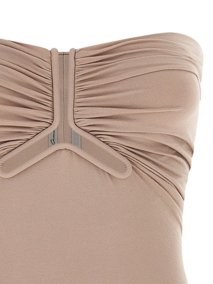 Corset Top by Rick Owens for women in stretch nylon multicolor & pink showcases a meticulous silhouette, artfully finished with a meticulous and for a sophisticated, meticulous look.