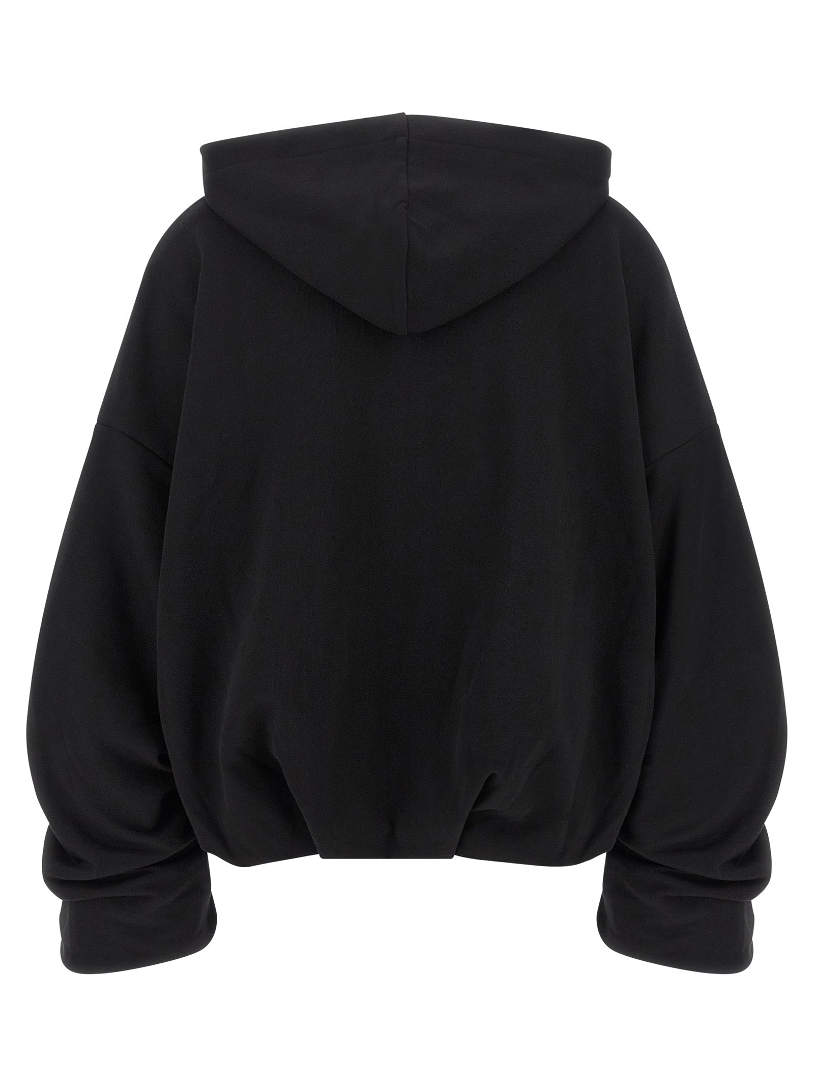 Sweatshirt Hoodie by Dries Van Noten for women in cotton black & silver showcases a city-ready silhouette, artfully detailed with a signature hooded neckline and for a city-ready finish.