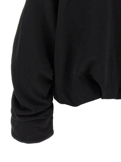 Sweatshirt Hoodie by Dries Van Noten for women in cotton black & silver features an luminous silhouette, showcasing a sophisticated and for a truly luminous look.
