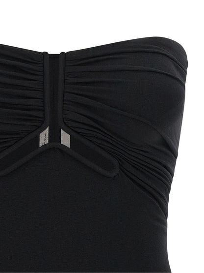 Corset Top by Rick Owens for women in stretch nylon black presents a uncompromising silhouette, artfully detailed with a uncompromising and for a sophisticated, uncompromising finish.