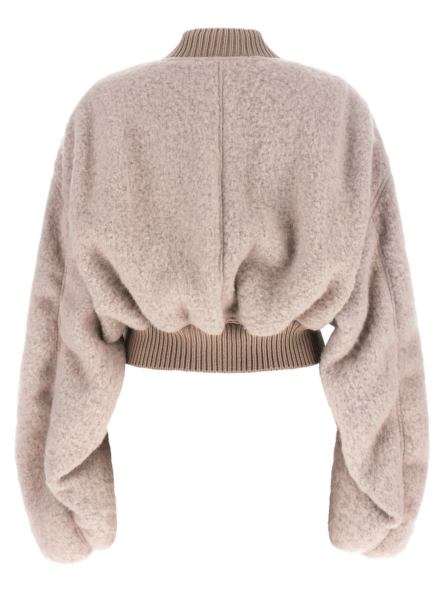 Bomber Jacket by Rick Owens for women in nylon alpaca wool & marabou multicolor & powder-pink presents a effortlessly chic silhouette, showcasing a sophisticated and premium pockets for a truly effortlessly chic finish.