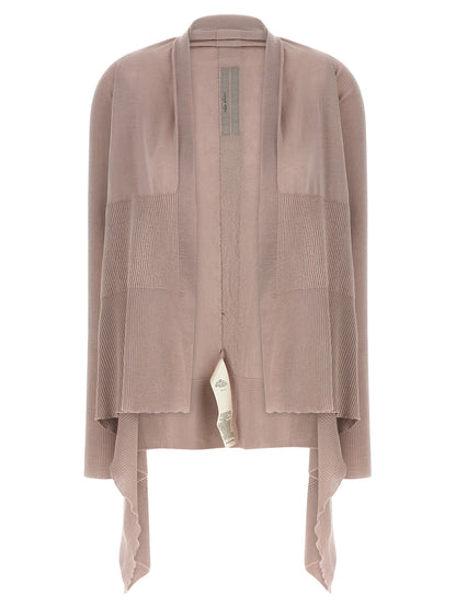 Cardigan by Rick Owens for women in cotton multicolor & pink presents a textural silhouette, artfully finished with a textural wrap neckline and for a sophisticated, textural look.