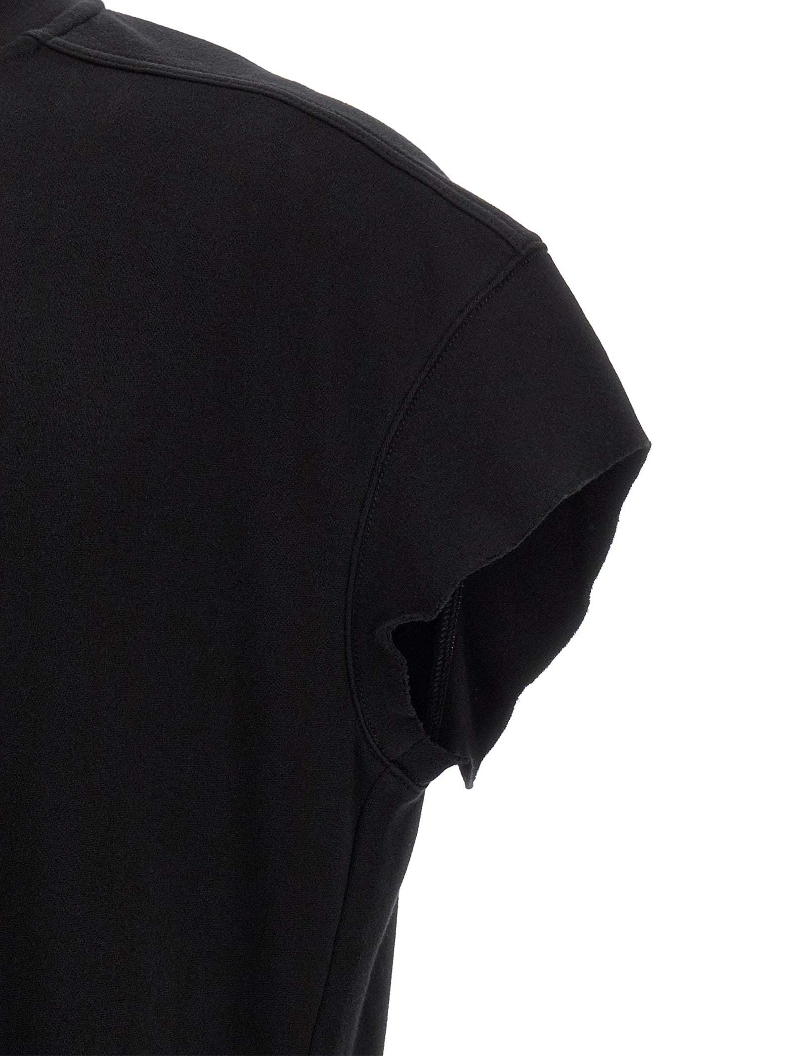 T-Shirt by Rick Owens for men in organic cotton black & signature showcases a chic silhouette, artfully detailed with a chic and for a chic finish.