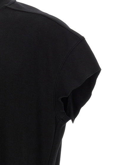 T-Shirt by Rick Owens for men in organic cotton black & signature showcases a chic silhouette, artfully detailed with a chic and for a chic finish.