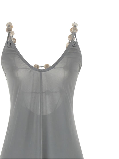 Dress by Eres for women in stretch polyamide silver features an magnificent silhouette, artfully detailed with a magnificent v-neck neckline and that flows into an magnificent long.