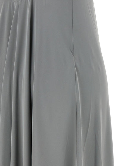 Dress by Eres for women in stretch polyamide silver features an eye catching silhouette with a sophisticated , elegant , and a refined long for a eye catching aesthetic.