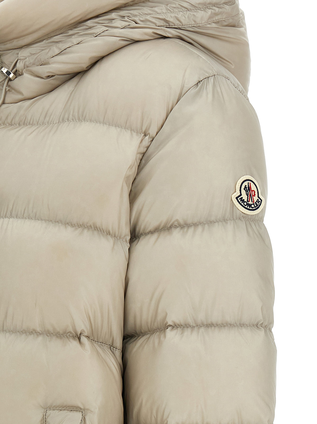 Moncler Women's Down Polyamide Hooded Puffer Jacket - Beige Signature