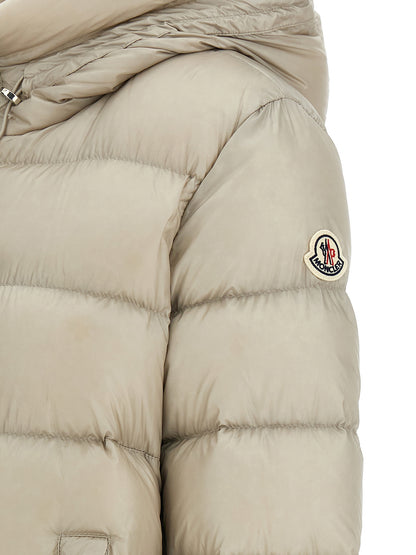 Moncler Women's Down Polyamide Hooded Puffer Jacket - Beige Signature