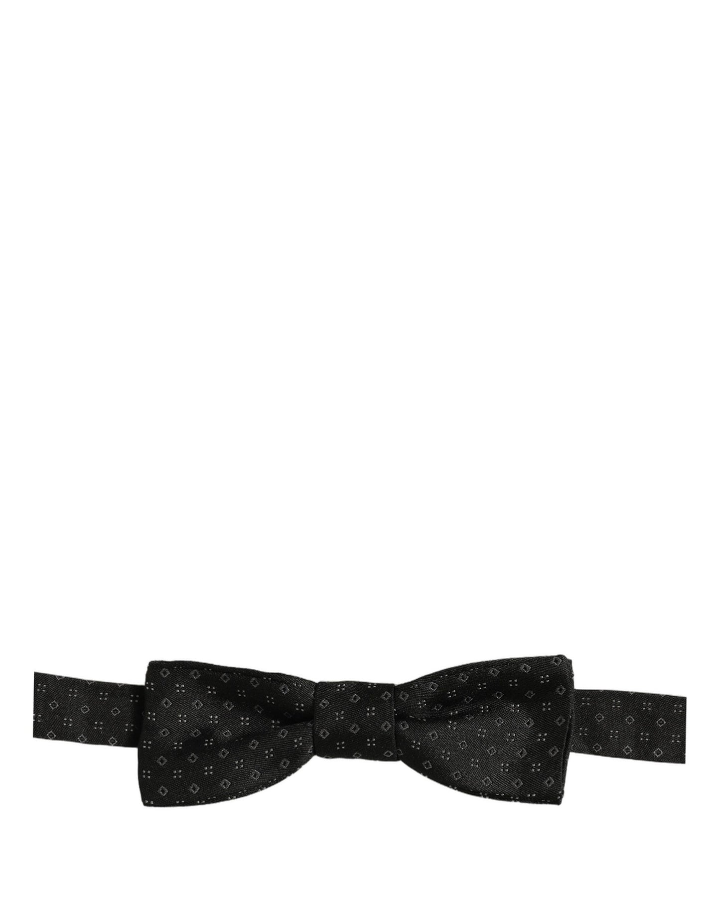 Dolce & Gabbana Black Diamond Pattern Adjustable Neck Papillon Bow Tie