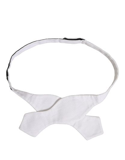 Dolce & Gabbana Men White 100% Silk Adjustable Neck Papillon Bow Tie