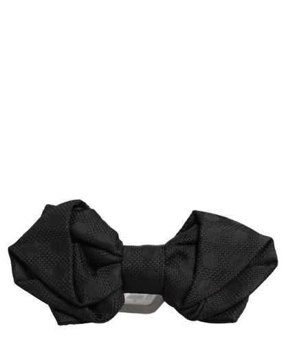 Dolce & Gabbana Men Black 100% Silk Adjustable Neck Papillon Bow Tie