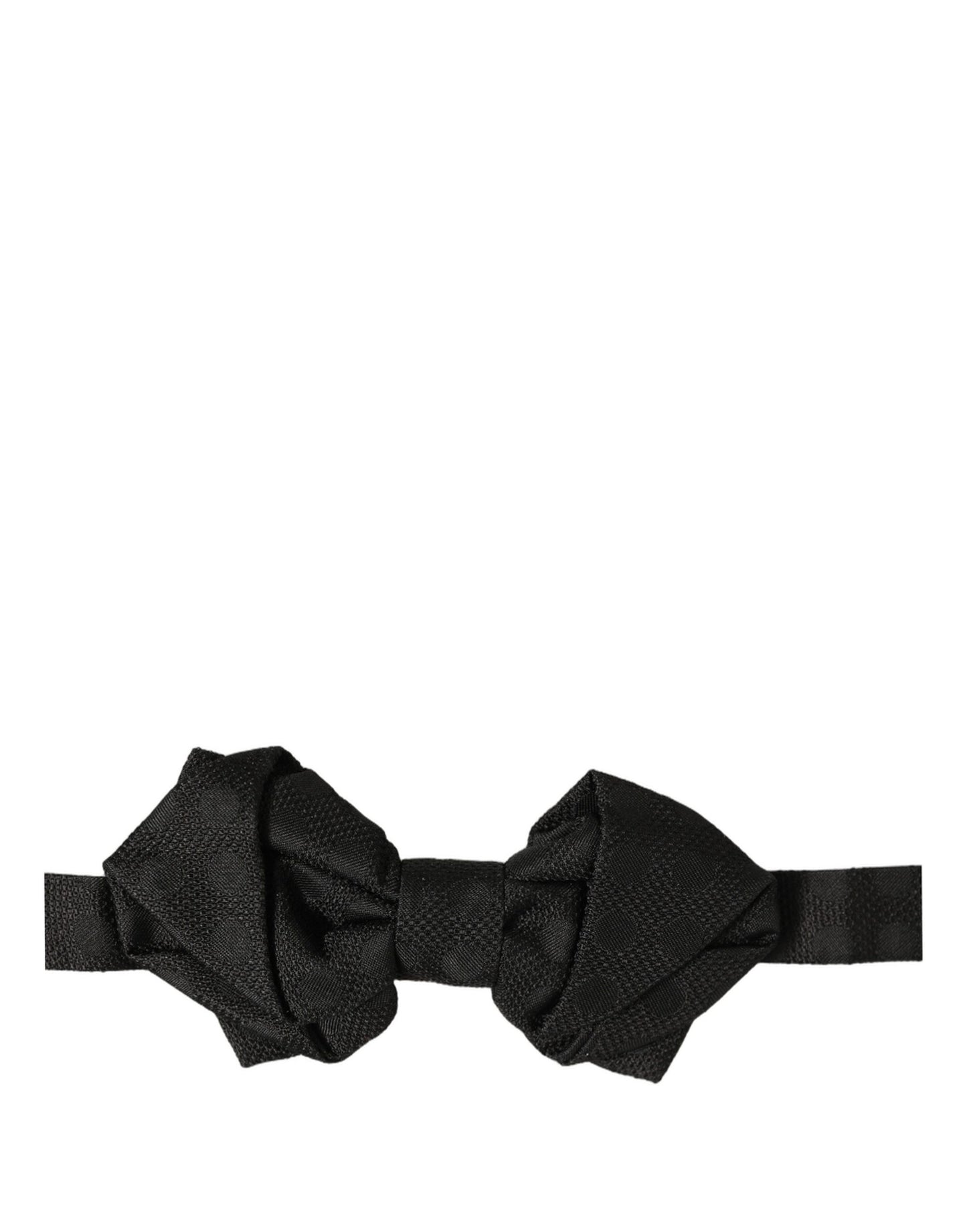 Dolce & Gabbana Men Black 100% Silk Adjustable Neck Papillon Bow Tie