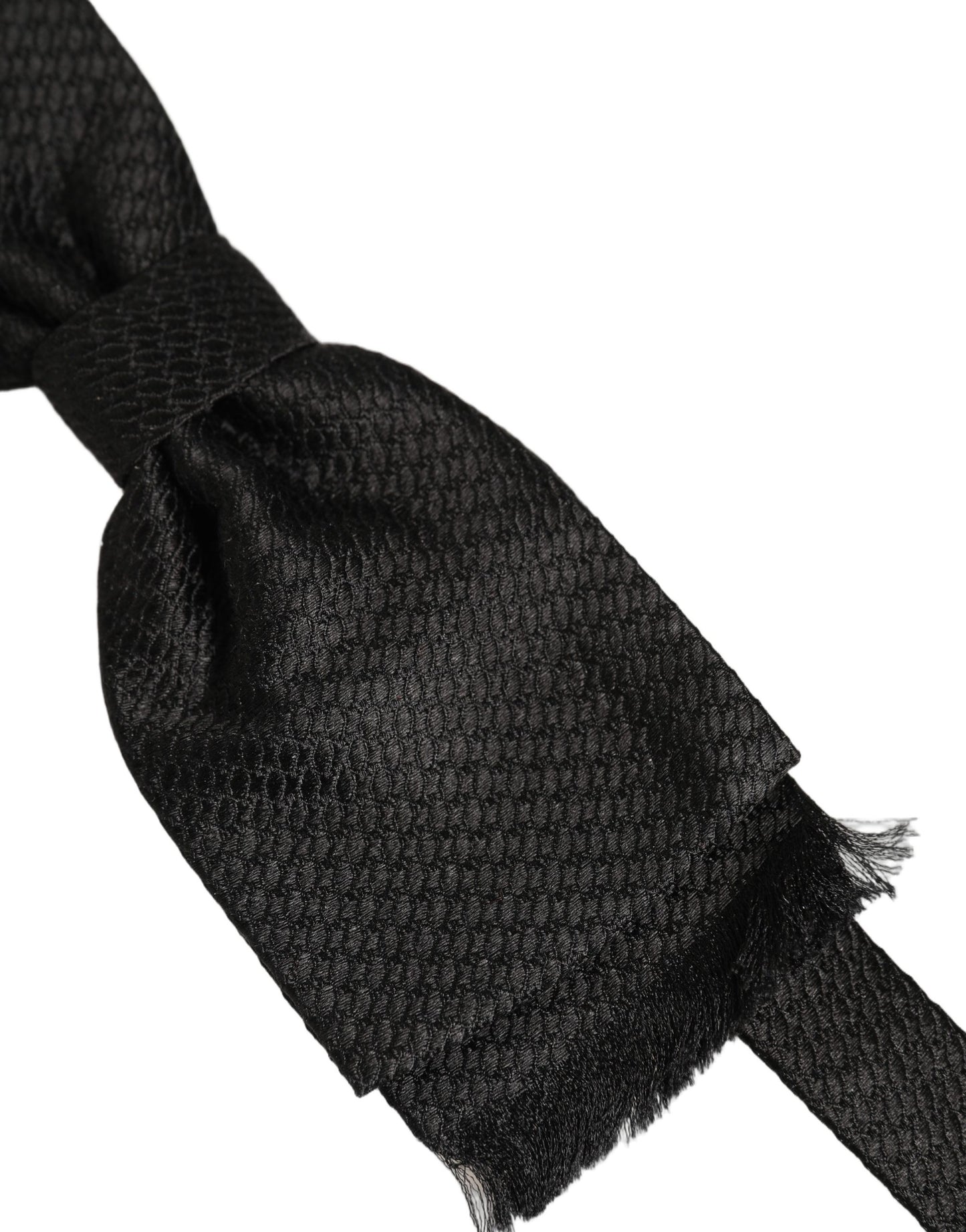 Dolce & Gabbana Men Black 100% SIlk Adjustable Neck Papillon Bow Tie