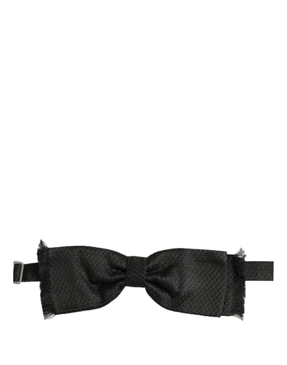 Dolce & Gabbana Men Black 100% SIlk Adjustable Neck Papillon Bow Tie
