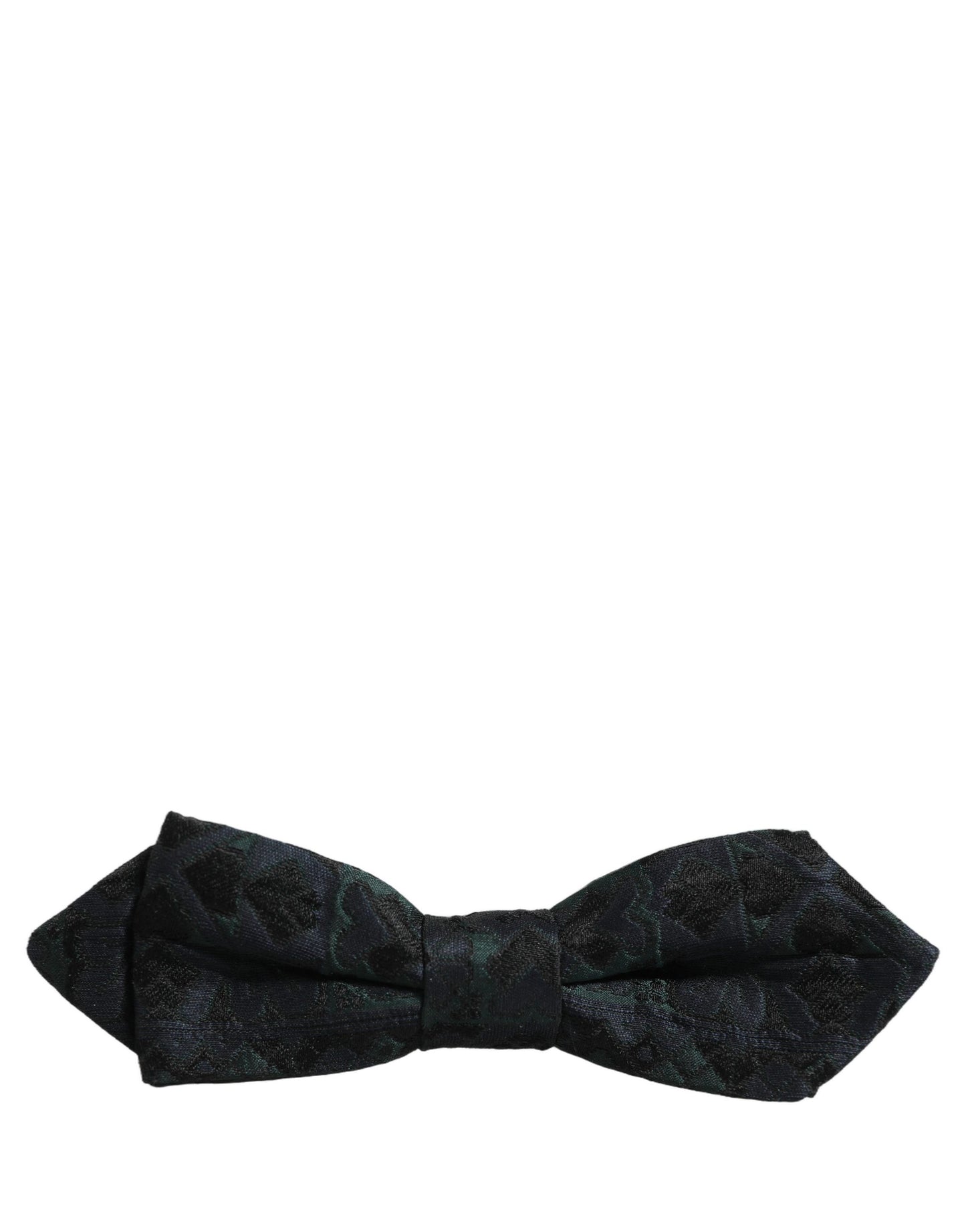 Dolce & Gabbana Men Black Green Paisley Adjustable Neck Papillon Bow Tie