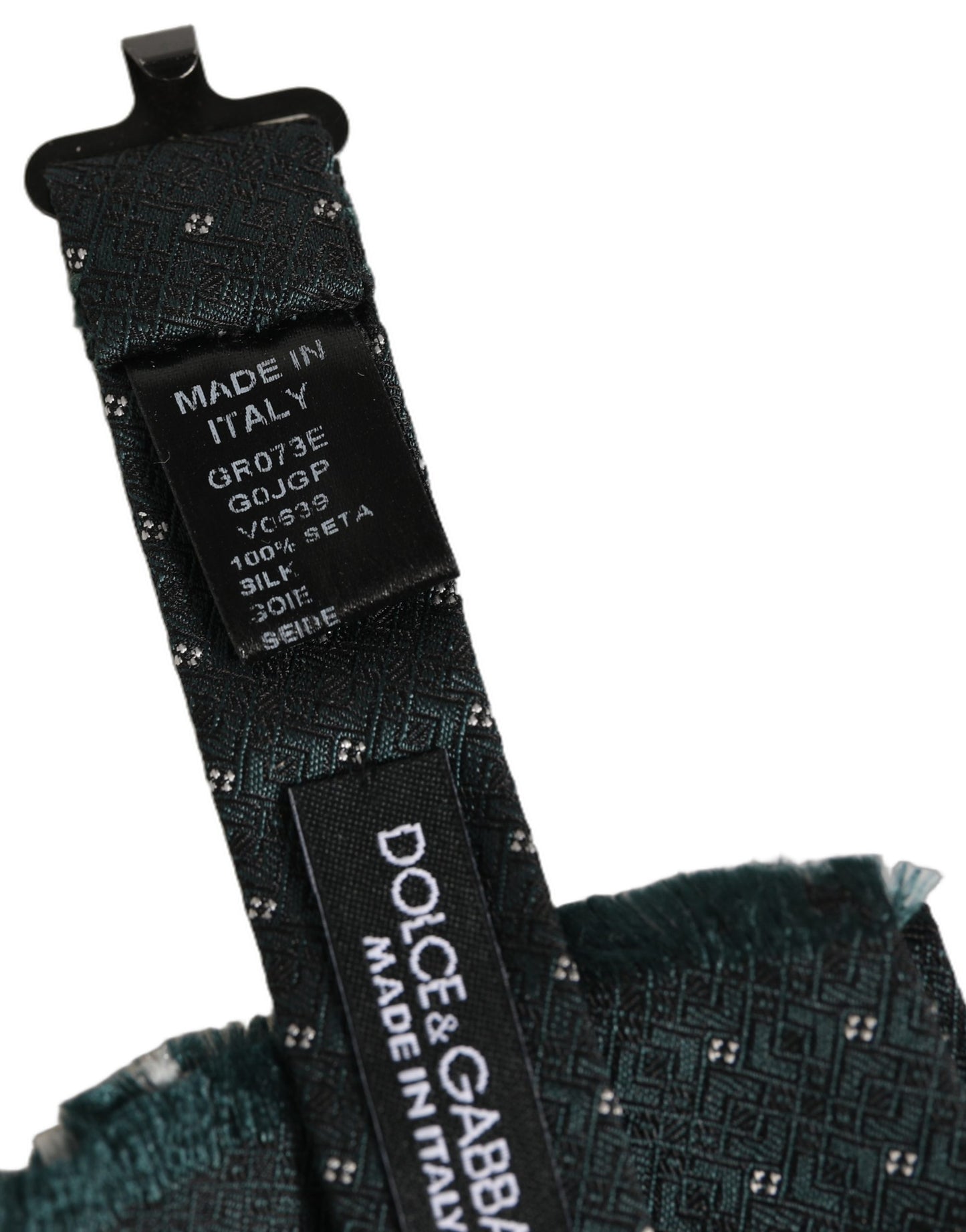 Dolce & Gabbana Men Green Patterned Adjustable Neck Papillon Bow Tie