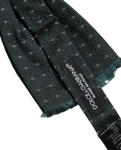 Dolce & Gabbana Men Green Patterned Adjustable Neck Papillon Bow Tie