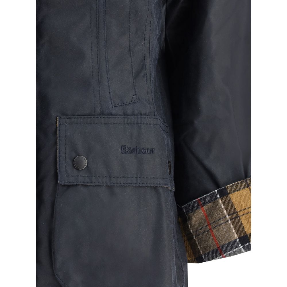 Windbreaker Jacket by Barbour for women in cotton blue & tartan features an stylish silhouette, showcasing a sophisticated and performance-driven pockets & windproof for a premium, stylish look.