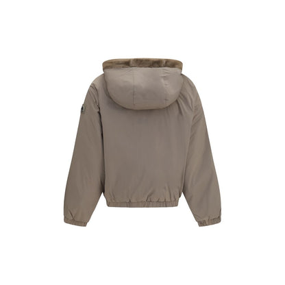 Sweatshirt Hoodie by Moose Knuckles for women in nylon faux fur brown features a authentic silhouette, showcasing a sophisticated hooded neckline and authentic detail for a refined finish.